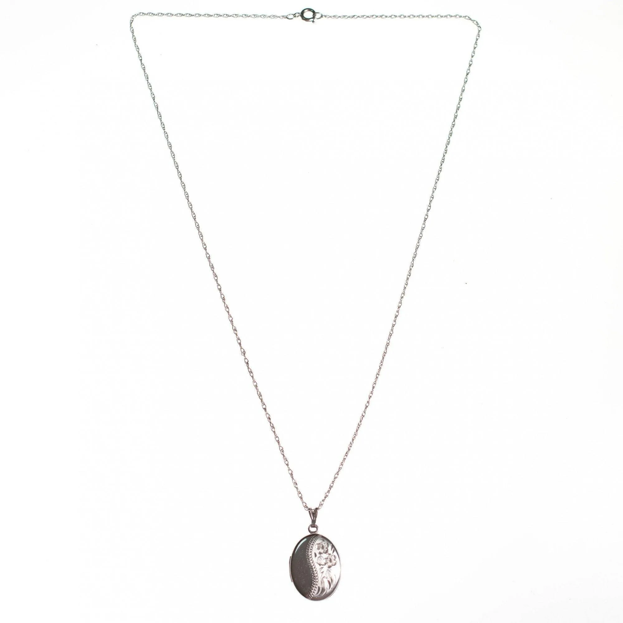 Vintage Art Nouveau Sterling Silver Embossed Locket