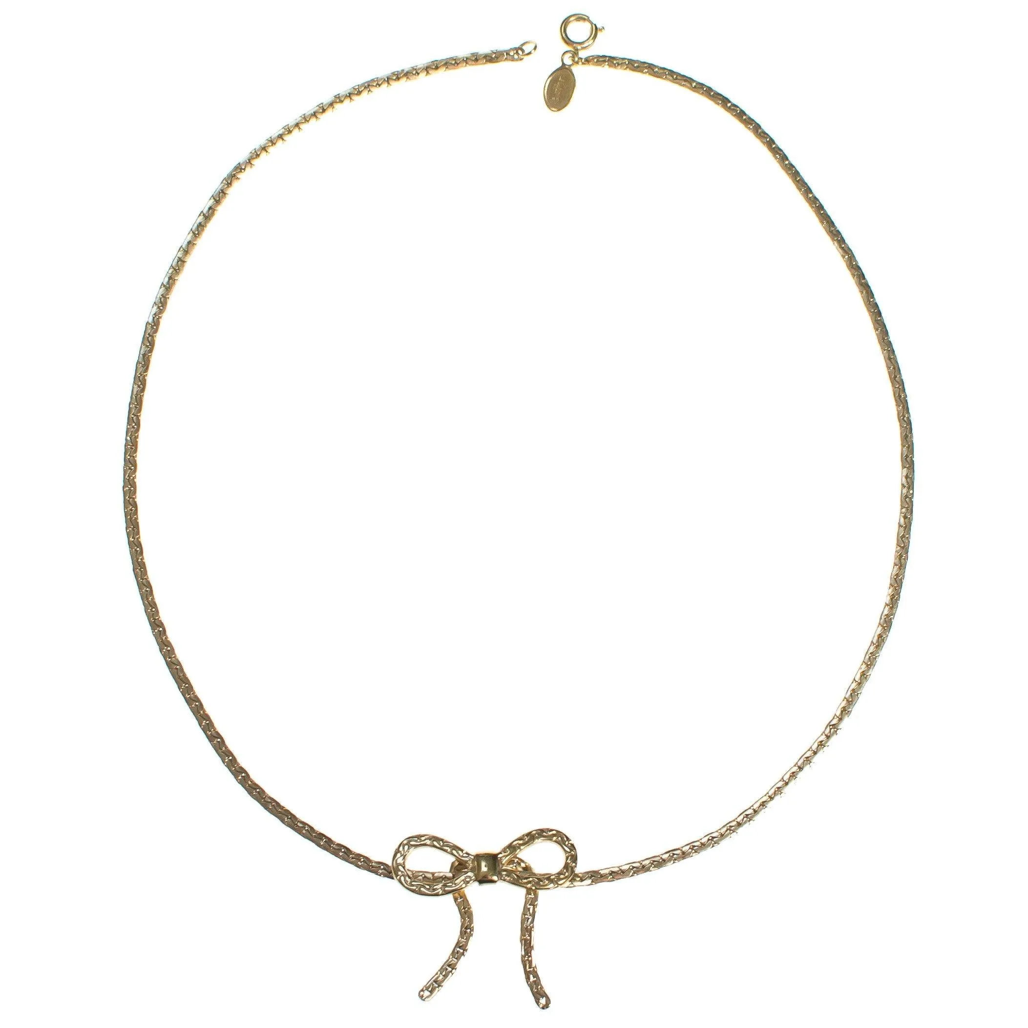 Vintage Avon Gold Bow Necklace Petite Dainty Minimalist