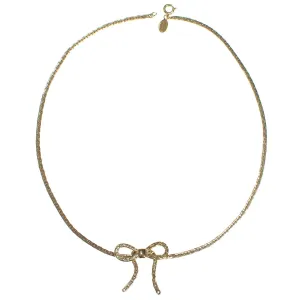 Vintage Avon Gold Bow Necklace Petite Dainty Minimalist