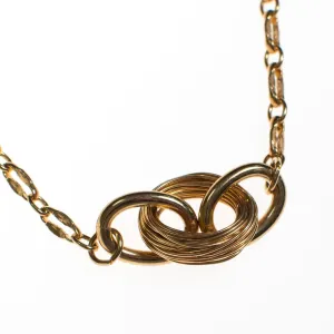 Vintage Gold Tone Interlocking Link Necklace