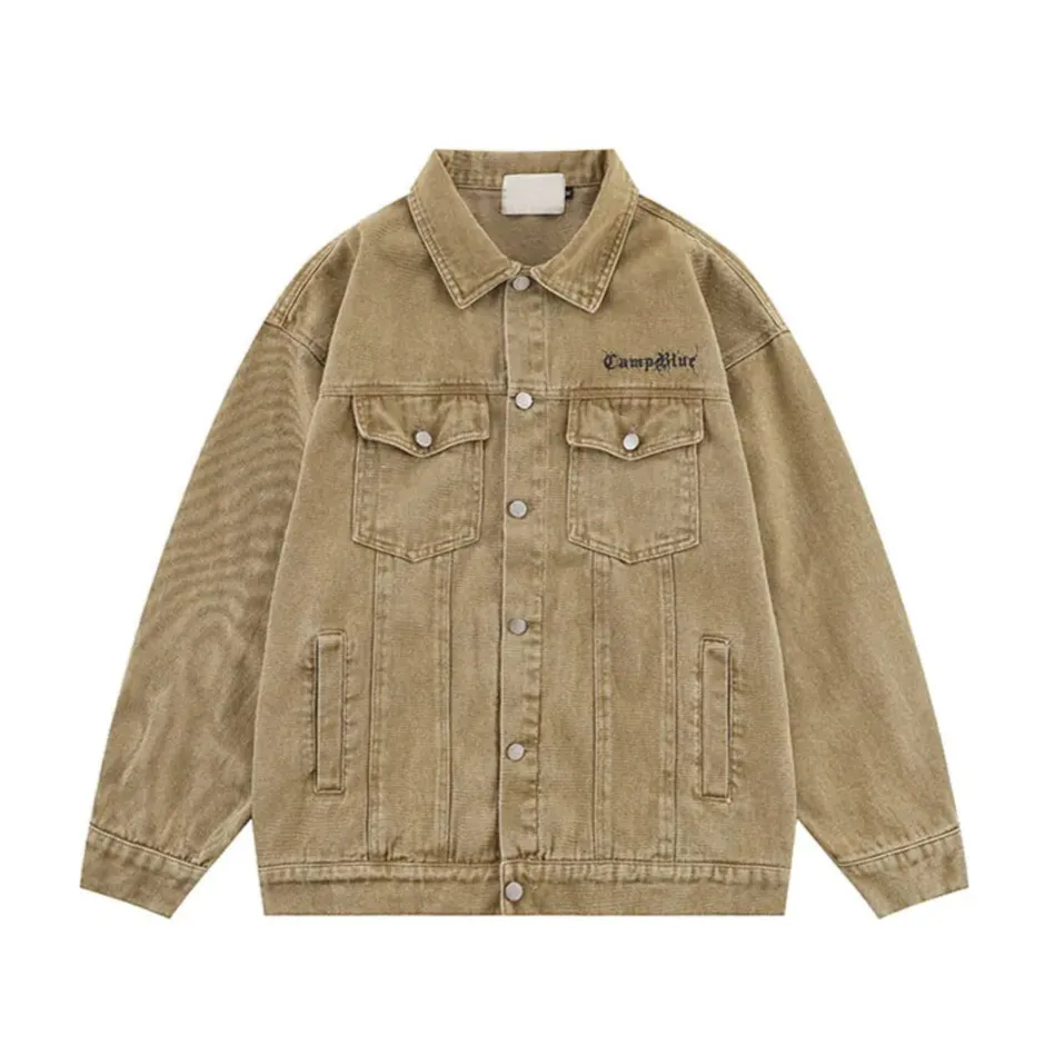 Vintage Letter Print Denim