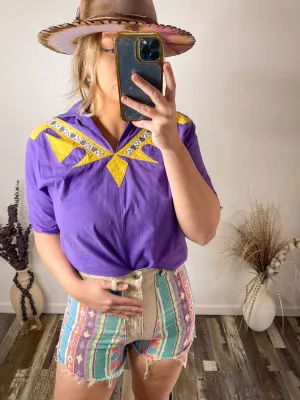 Vintage Purple Short Sleeve
