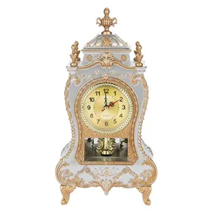 Vintage Retro Old Fashioned Style Plastic Table Clock Antique Home Hotel Decorative Desk Alarm Clocks for Home, Office, Hotel, Market,Display, etc(White)