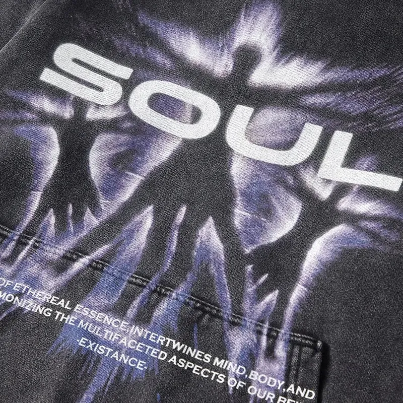 Vintage Soul Shadow Graphic Hoodie for a Retro Y2K Look