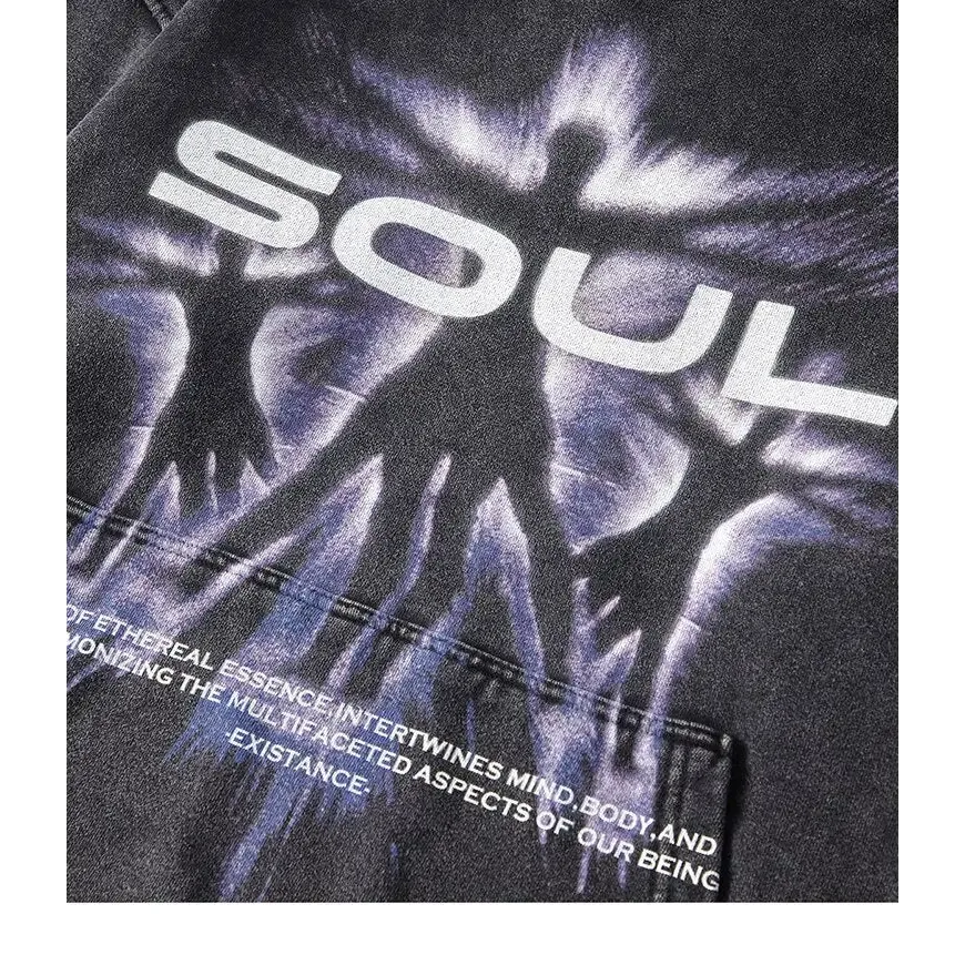 Vintage Soul Shadow Graphic Hoodie for a Retro Y2K Look