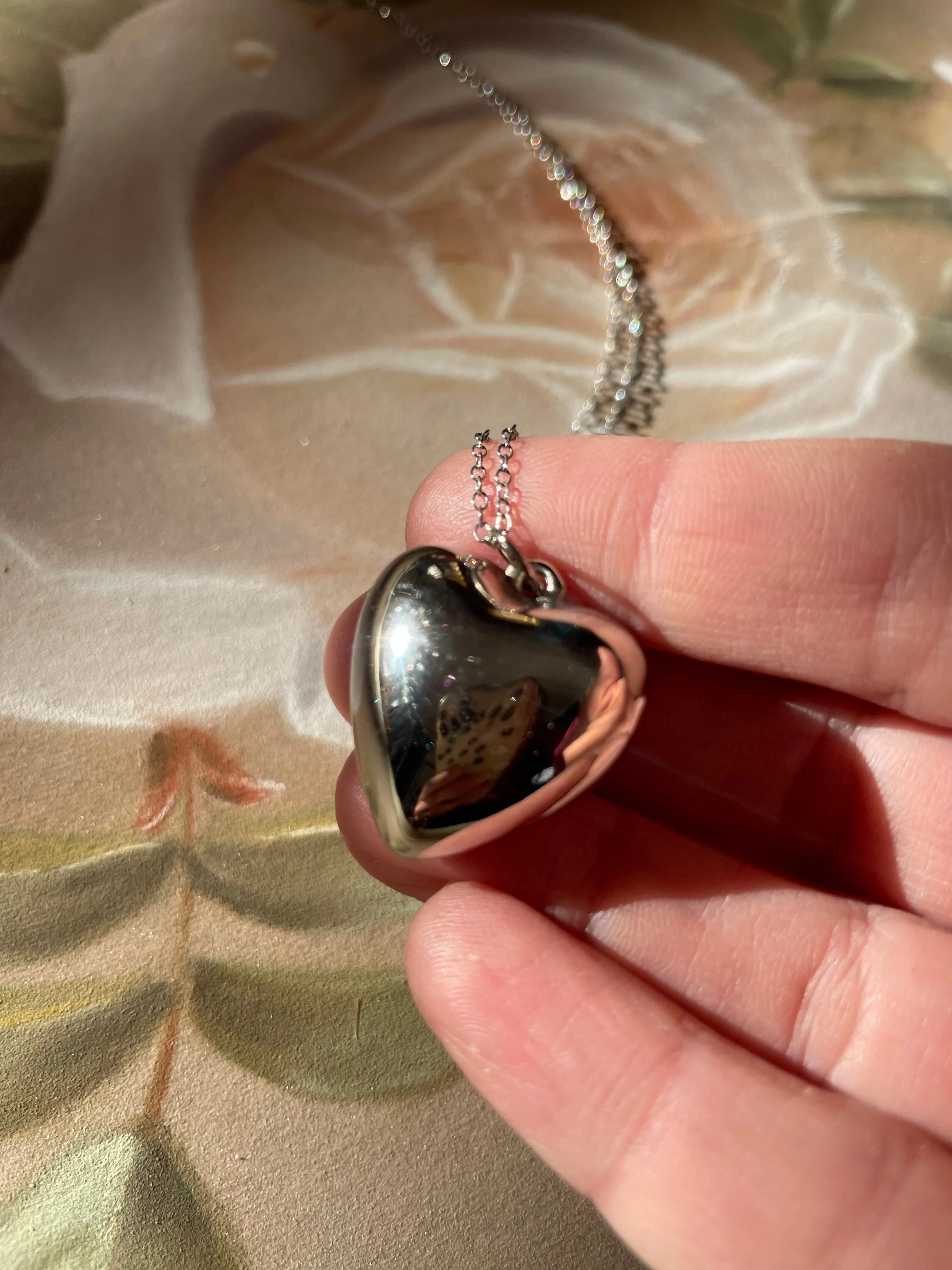 Vintage Sterling Silver Puffy Heart
