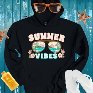 Vintage Summer Vibes Hoodie With Retro Beach Design