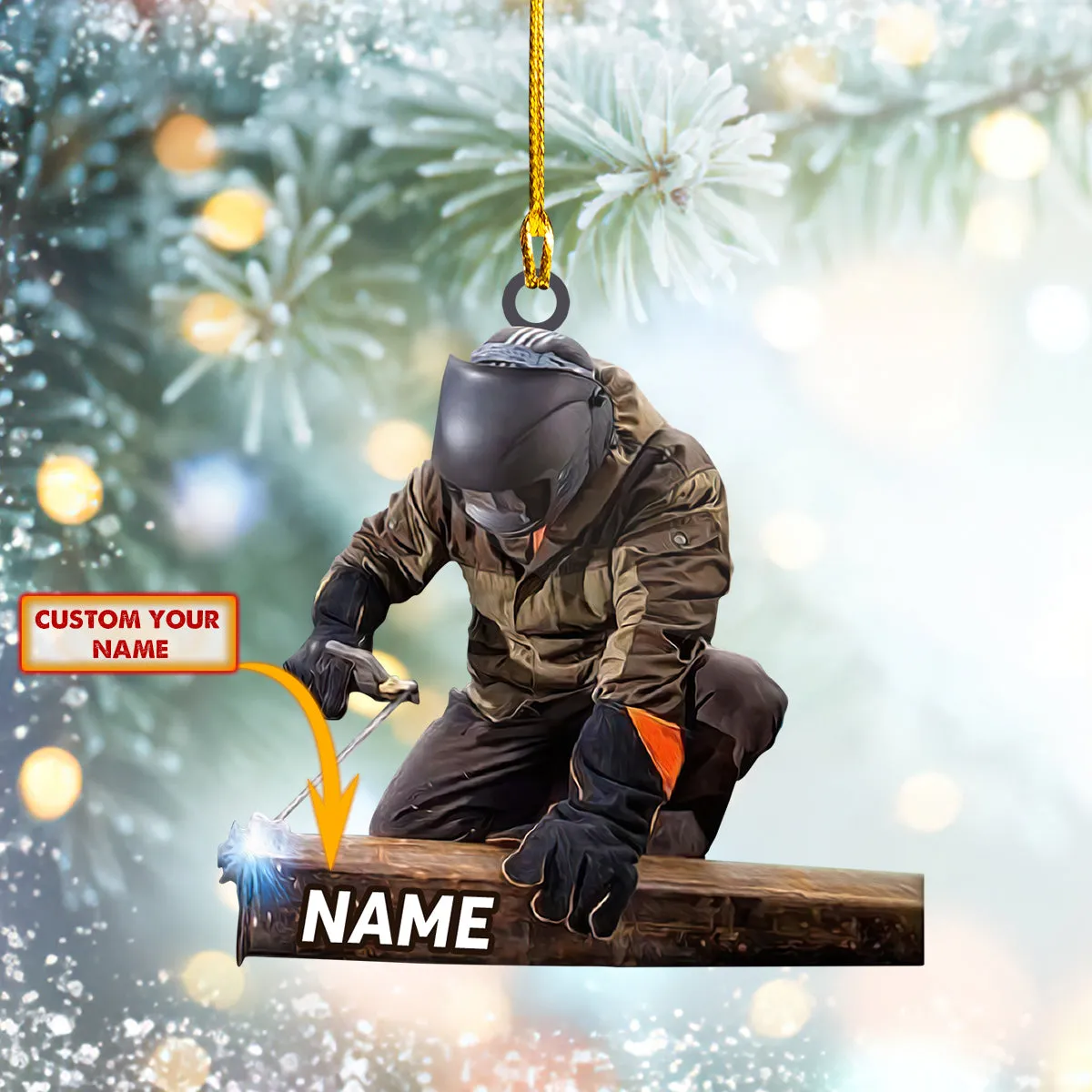 Welder - Custom Shaped Ornament - 2210
