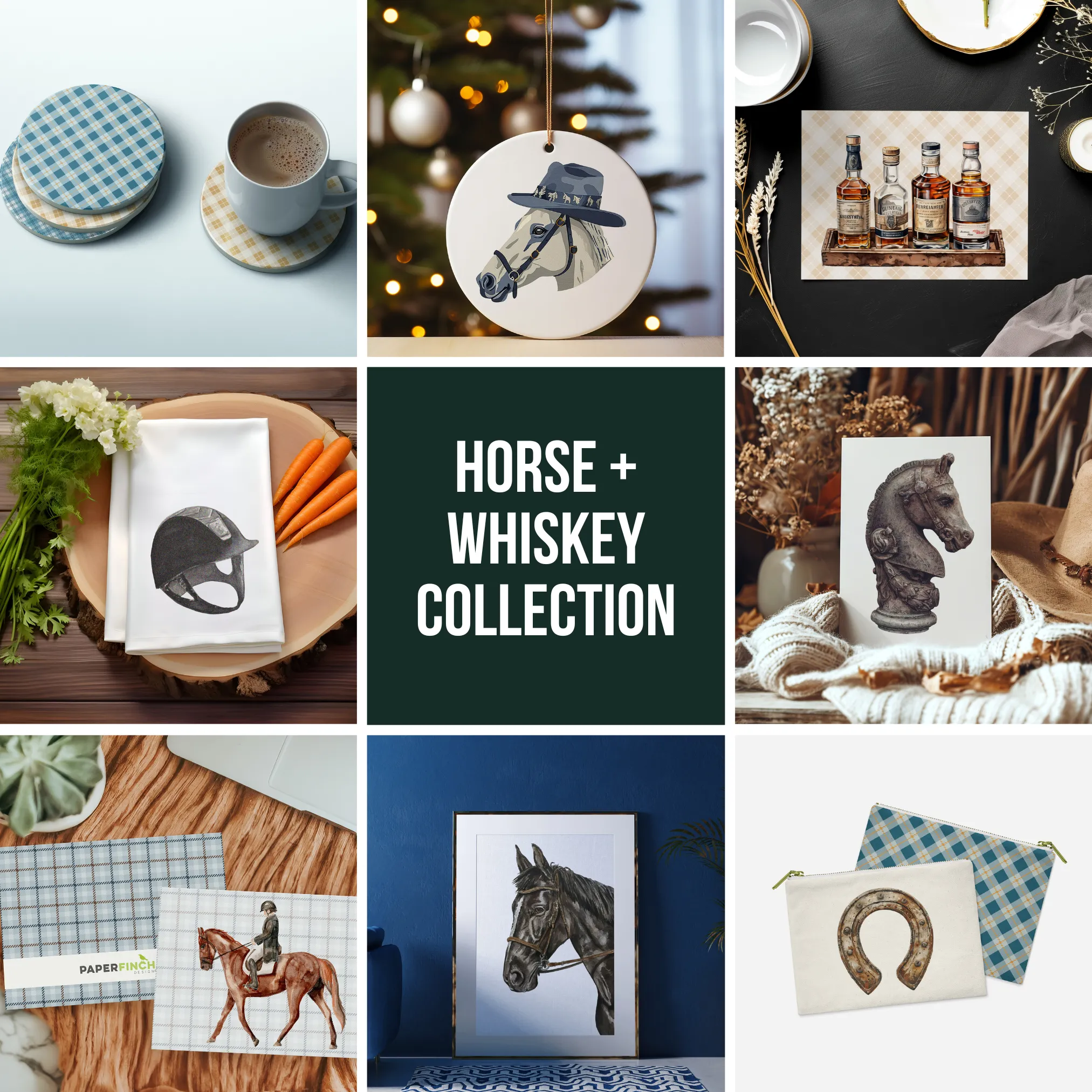 White Horse with Black Fedora Art Print – Gentlemanly Elegance | Vertical & Horizontal Options | Horse and Whiskey Collection