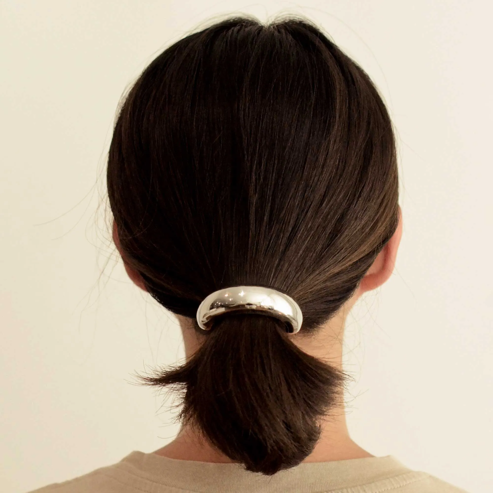 Wide Metal Cuff Hair Tie | Silver