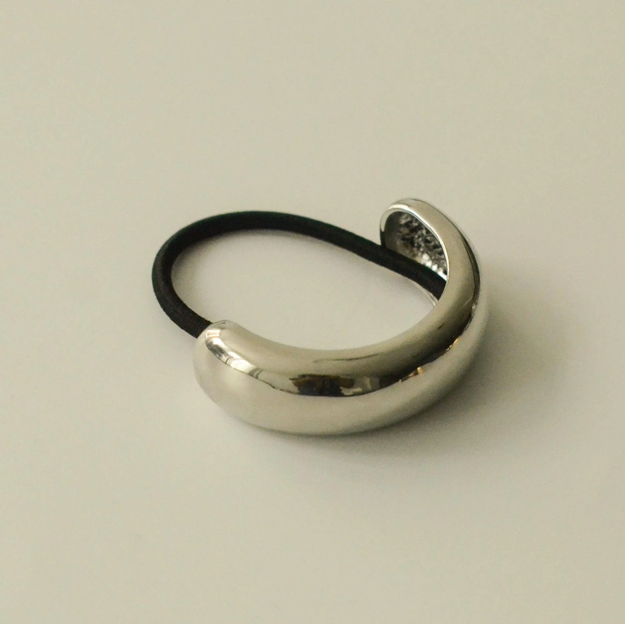 Wide Metal Cuff Hair Tie | Silver