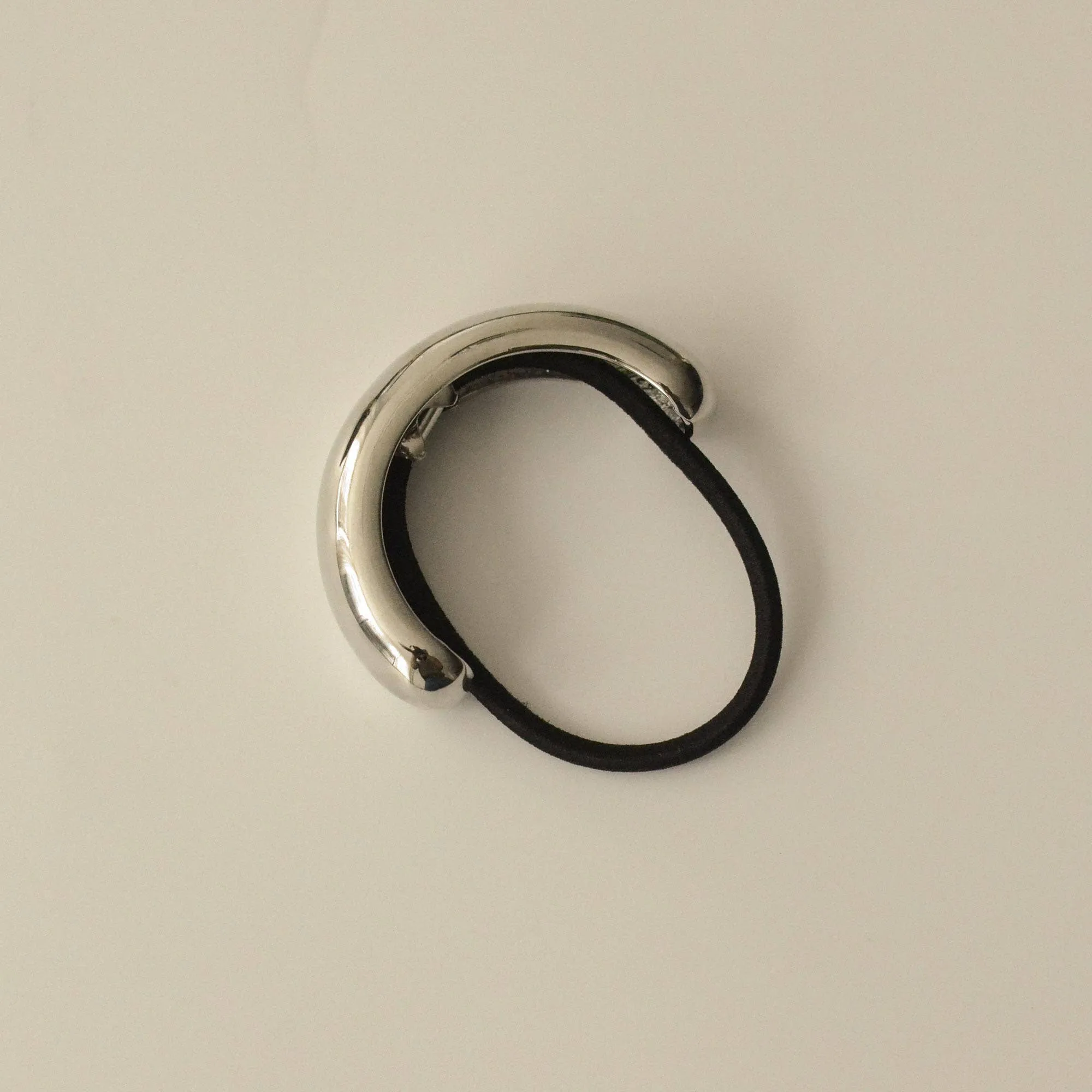 Wide Metal Cuff Hair Tie | Silver
