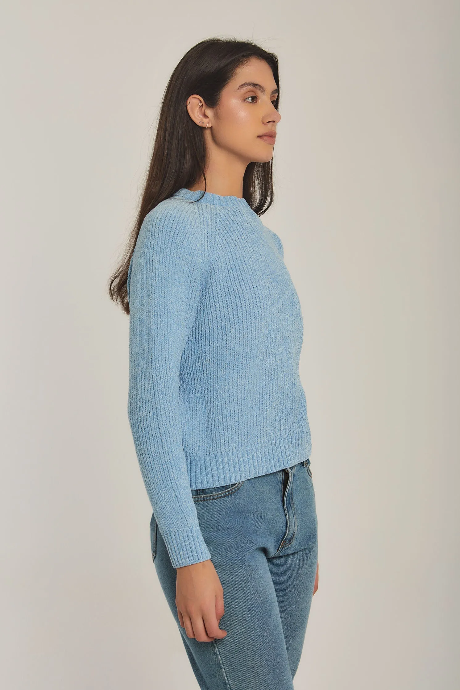 Women Sweat Shirt Crew Neck RegularBlue