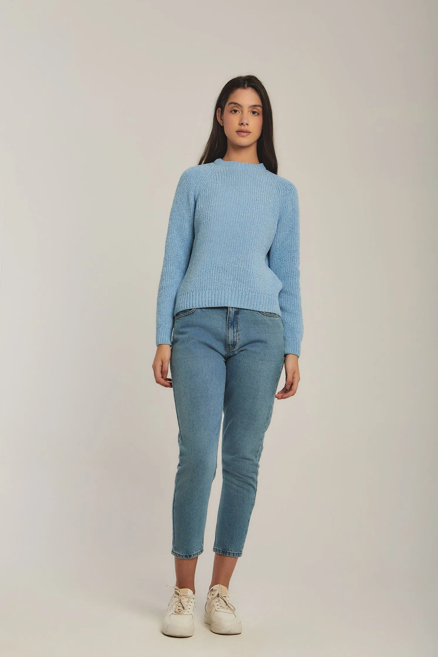 Women Sweat Shirt Crew Neck RegularBlue