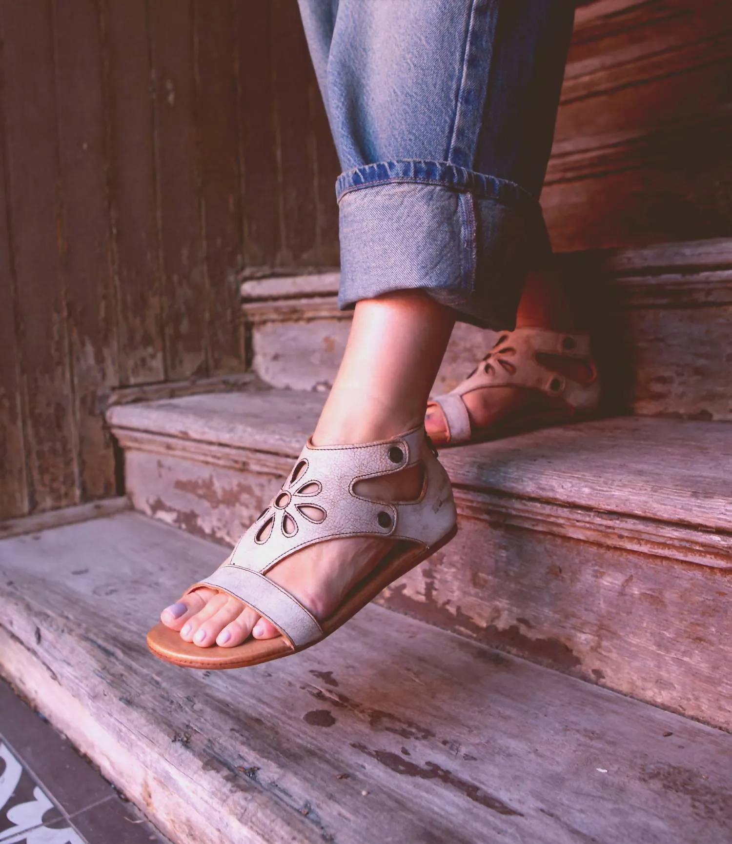 Women's Soto Cutout Leather Sandal In Nectar Lux
