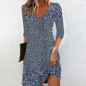 Women's Vintage 3 4 Sleeve Polka Dot Dress | Midi