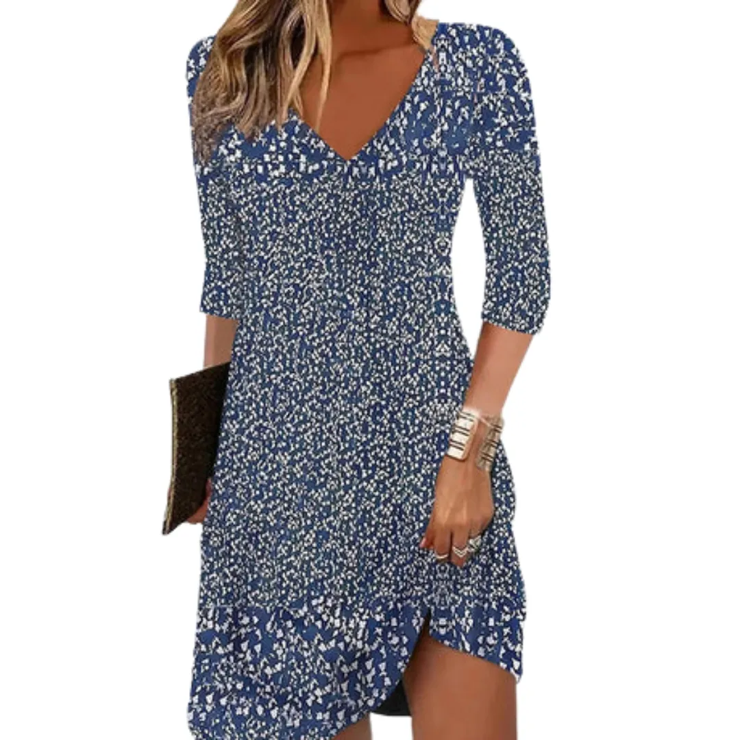 Women's Vintage 3 4 Sleeve Polka Dot Dress | Midi