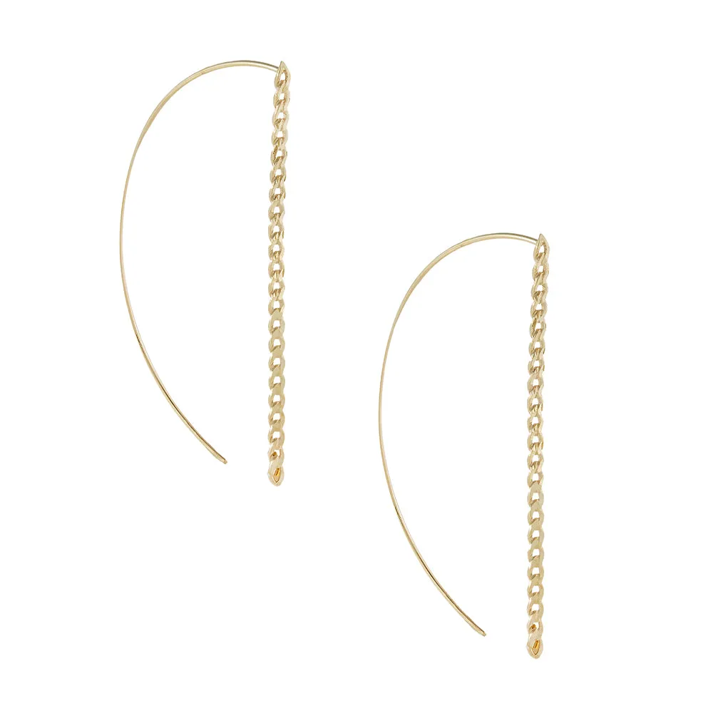 XL Baby Cuban Threader Earring 14K