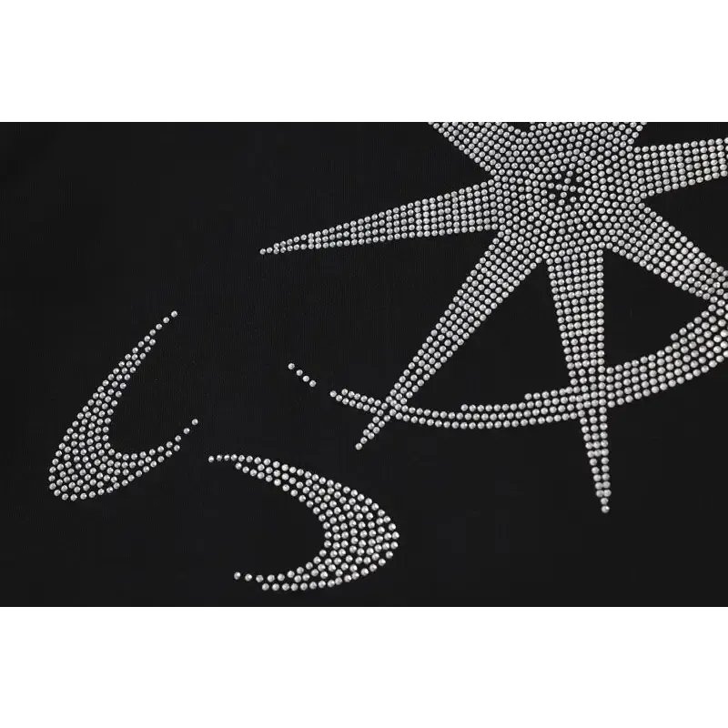 Y2K Rhinestone Graphic Print Hoodie for Stylish Comfort