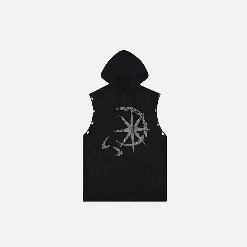 Y2K Rhinestone Graphic Print Hoodie for Stylish Comfort