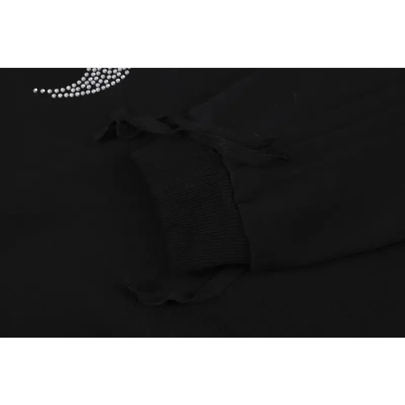 Y2K Rhinestone Graphic Print Hoodie for Stylish Comfort